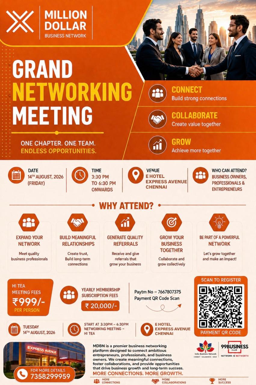 Million Dollar Business Meet - 14 AUG 2026